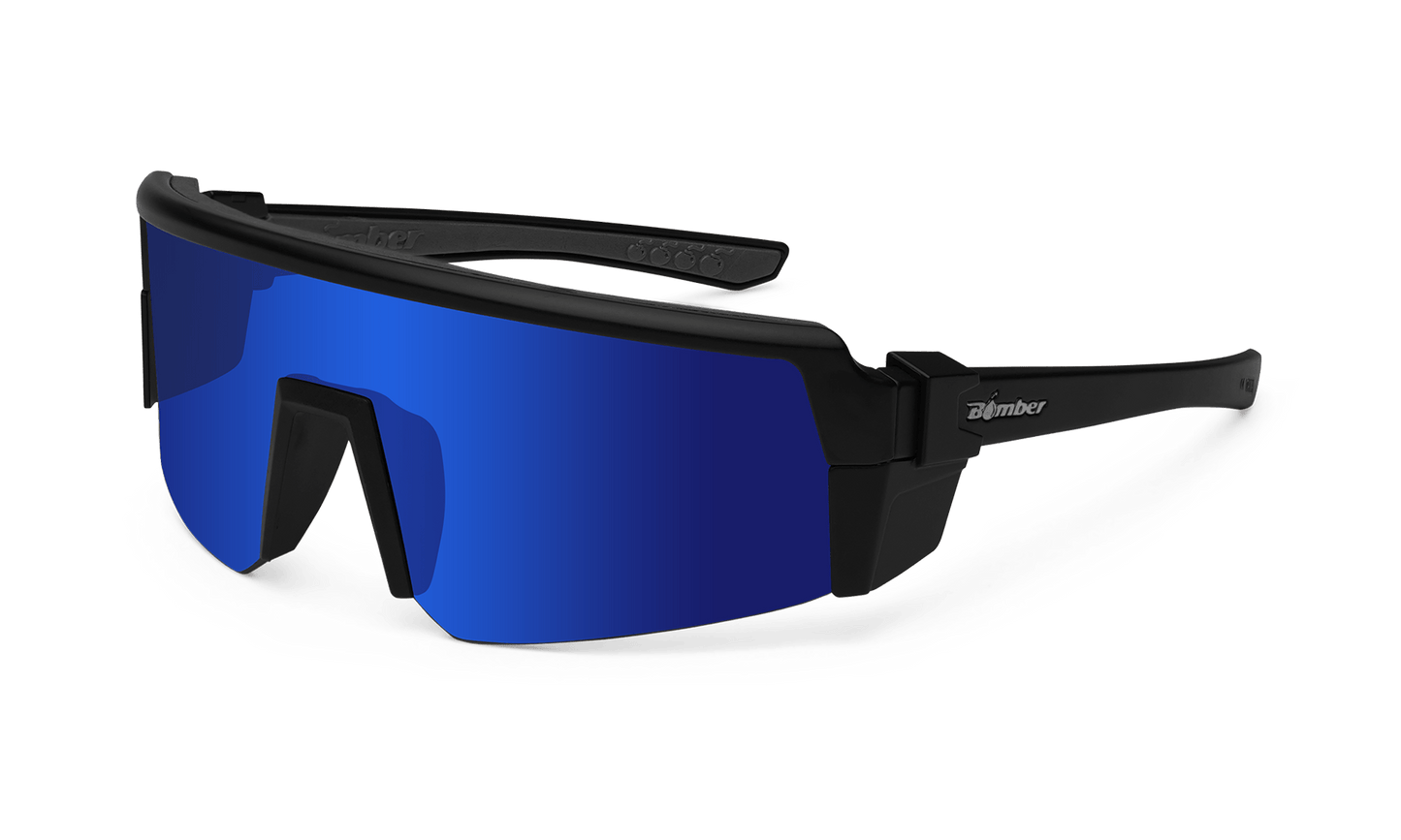 SMOKE Bomb Safety - Blue Mirror - Safety Glasses - Bomber Eyewear - SMK103BM