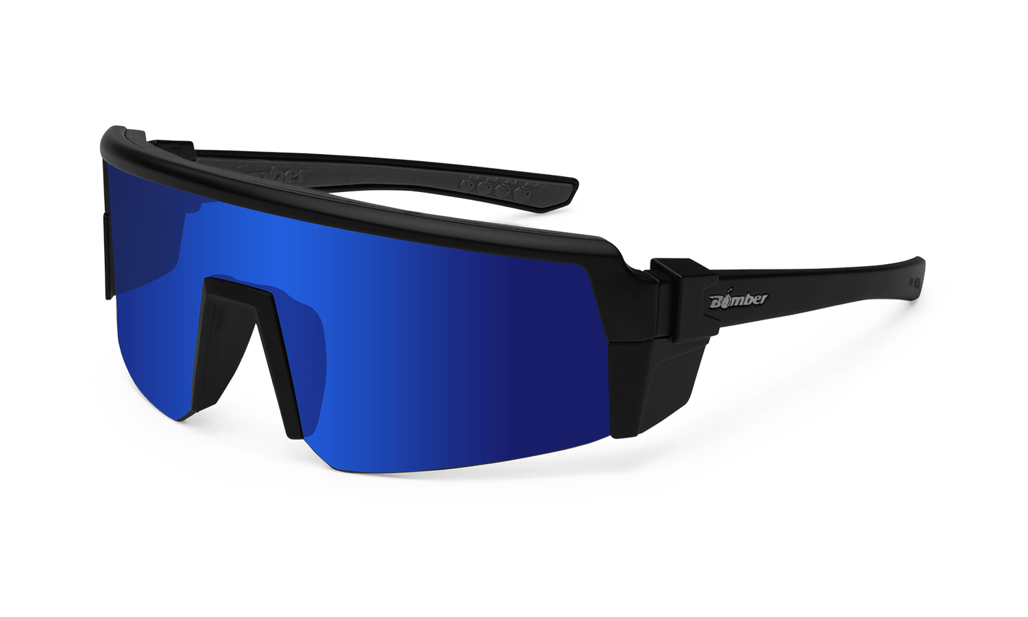 SMOKE Bomb Safety - Blue Mirror - Safety Glasses - Bomber Eyewear - SMK103BM