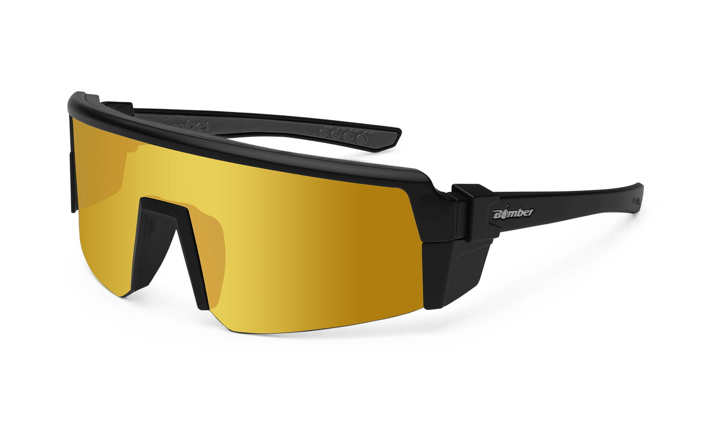 SMOKE Bomb Safety - Gold Mirror - Safety Glasses - Bomber Eyewear - SMK103GLD