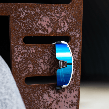 SMOKE Bomb Safety - Polarized Ice Blue Mirror White - Safety Glasses - Bomber Eyewear - SMK115ICE