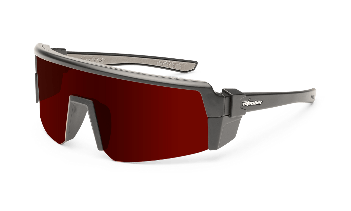 SMOKE Bomb Safety - Polarized Red Mirror - Safety Glasses - Bomber Eyewear - SMK111RM