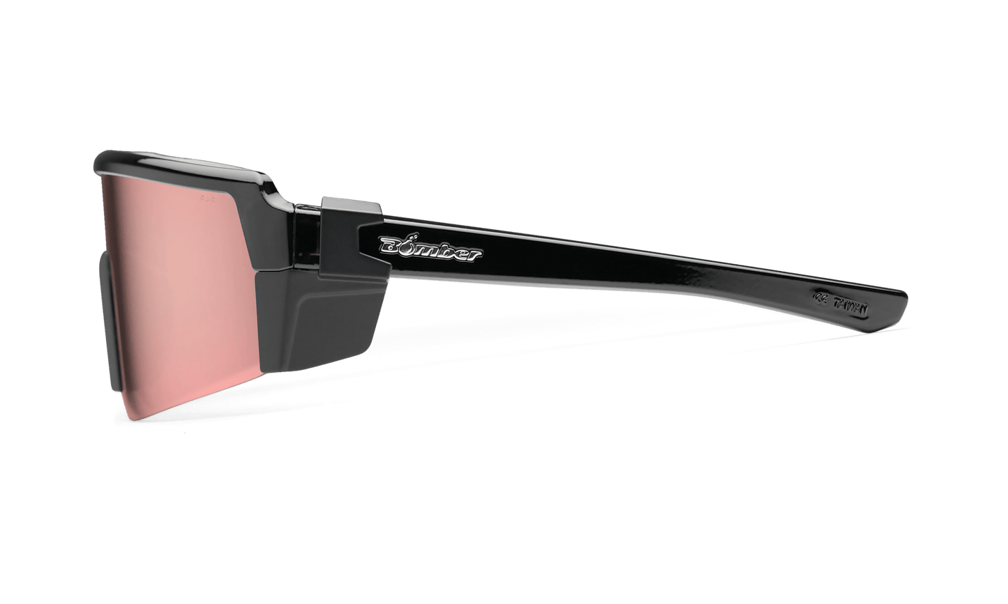 SMOKE Bomb Safety - Polarized Rose Gold Pink Mirror Black - Safety Glasses - Bomber Eyewear - SMK111PM