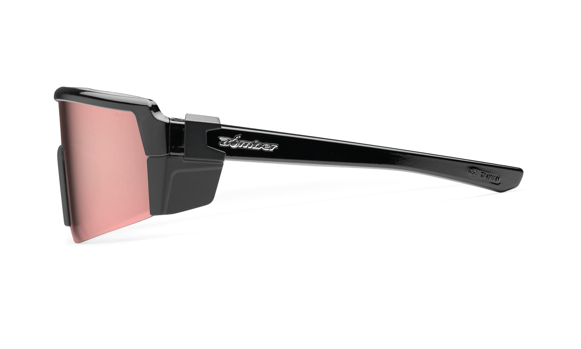 SMOKE Bomb Safety - Polarized Rose Gold Pink Mirror Black - Safety Glasses - Bomber Eyewear - SMK111PM