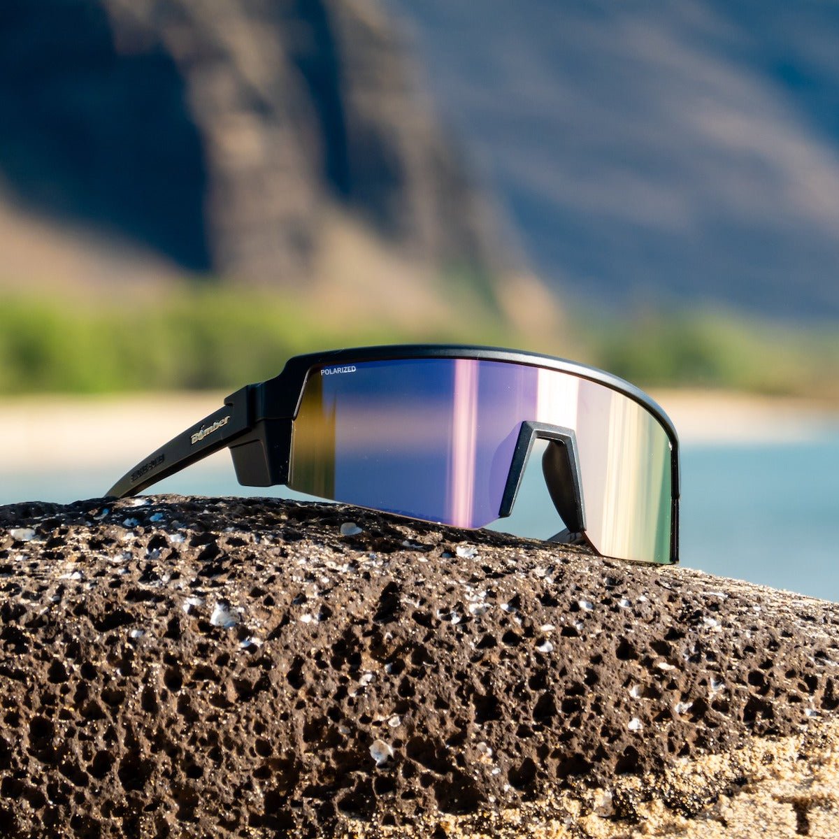 SMOKE Bomb Safety - Polarized Rose Gold Pink Mirror Black - Safety Glasses - Bomber Eyewear - SMK111PM