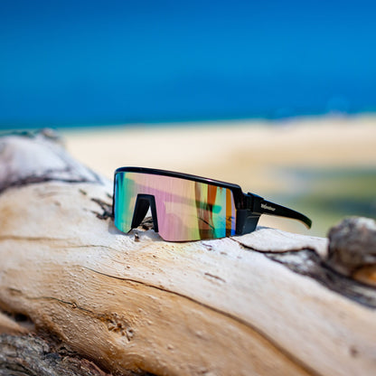 SMOKE Bomb Safety - Polarized Rose Gold Pink Mirror Black - Safety Glasses - Bomber Eyewear - SMK111PM