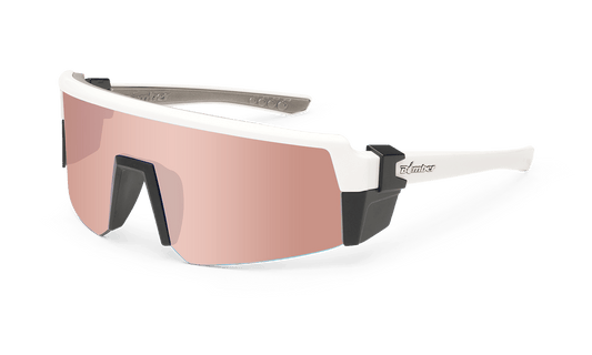 SMOKE Bomb Safety - Polarized Rose Gold Pink Mirror White - Safety Glasses - Bomber Eyewear - SMK115PM