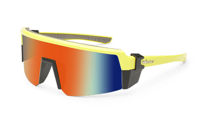 SMOKE Bomb Safety - Red Mirror Hi Vis Yellow - Safety Glasses - Bomber Eyewear - SMK108RM