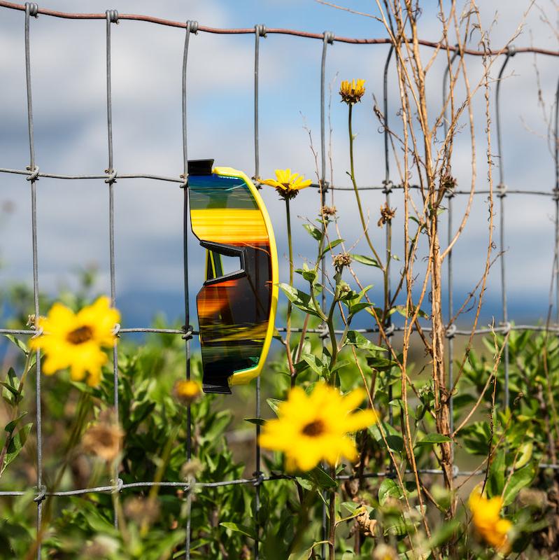 SMOKE Bomb Safety - Red Mirror Hi Vis Yellow - Safety Glasses - Bomber Eyewear - SMK108RM
