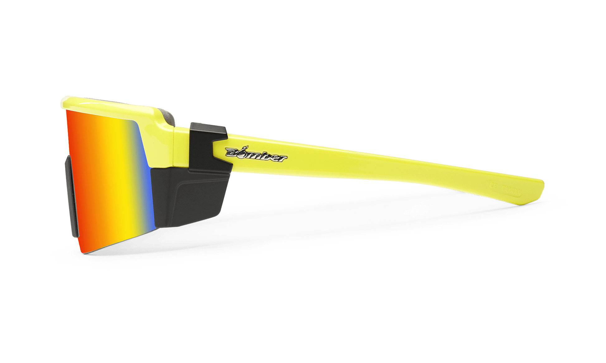 SMOKE Bomb Safety - Red Mirror Hi Vis Yellow - Safety Glasses - Bomber Eyewear - SMK108RM