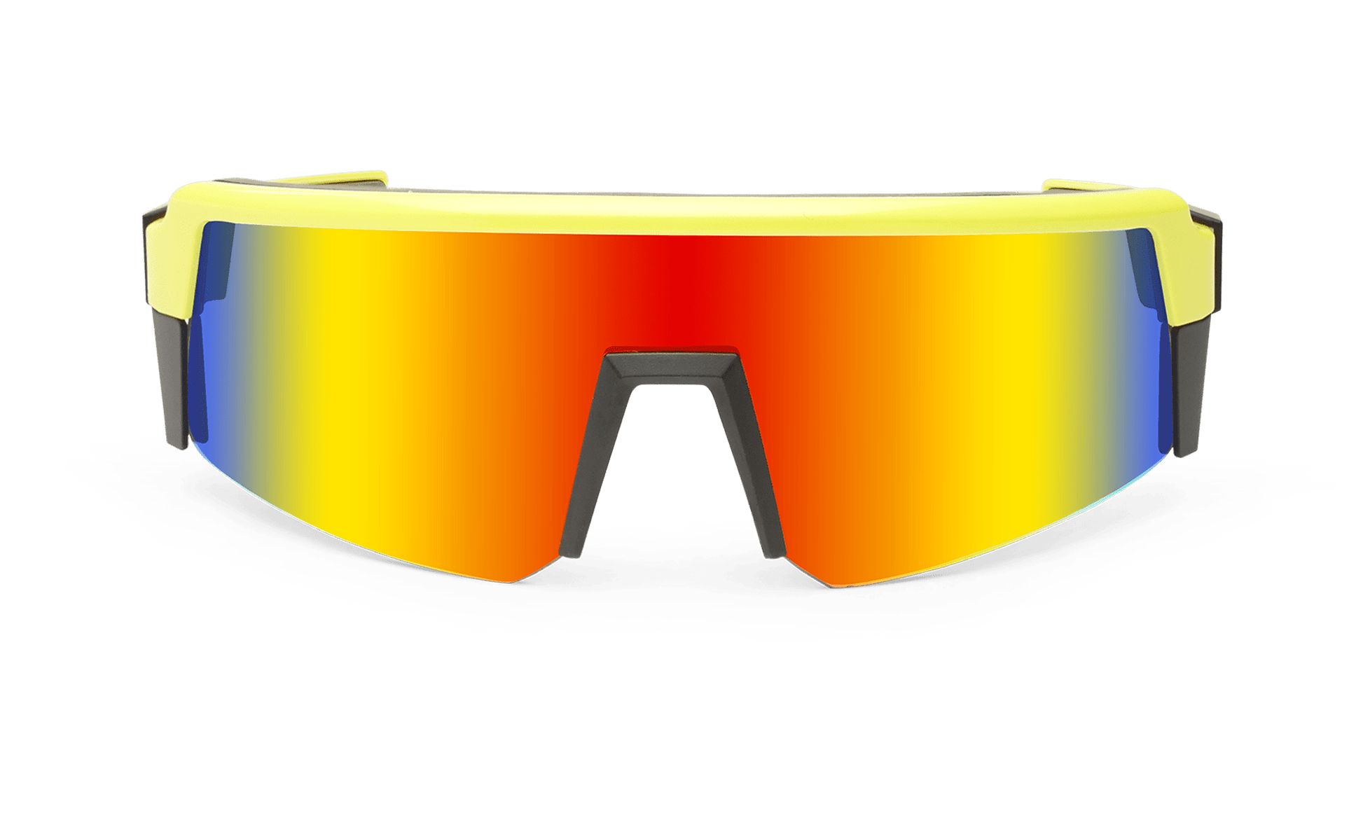 SMOKE Bomb Safety - Red Mirror Hi Vis Yellow - Safety Glasses - Bomber Eyewear - SMK108RM