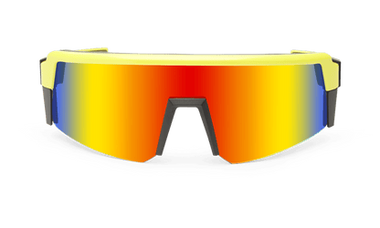 SMOKE Bomb Safety - Red Mirror Hi Vis Yellow - Safety Glasses - Bomber Eyewear - SMK108RM