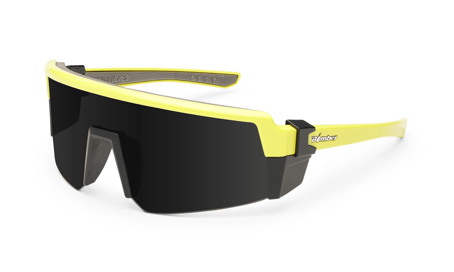 SMOKE Bomb Safety - Smoke Hi Vis Yellow - Safety Glasses - Bomber Eyewear - SMK108