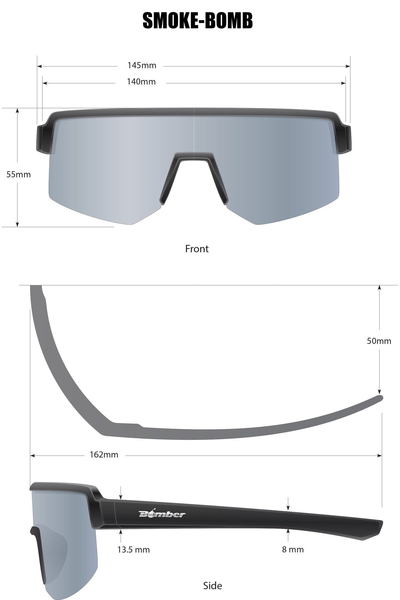 SMOKE Bomb Safety - Yellow - Safety Glasses - Bomber Eyewear - SMK102
