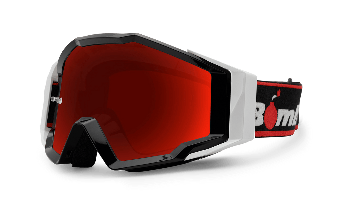 SPECTRO 151 - Black with Black Strap - Safety Glasses - Bomber Eyewear - SP151BB-Red