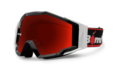 SPECTRO 151 - Black with Black Strap - Safety Glasses - Bomber Eyewear - SP151BB-Red