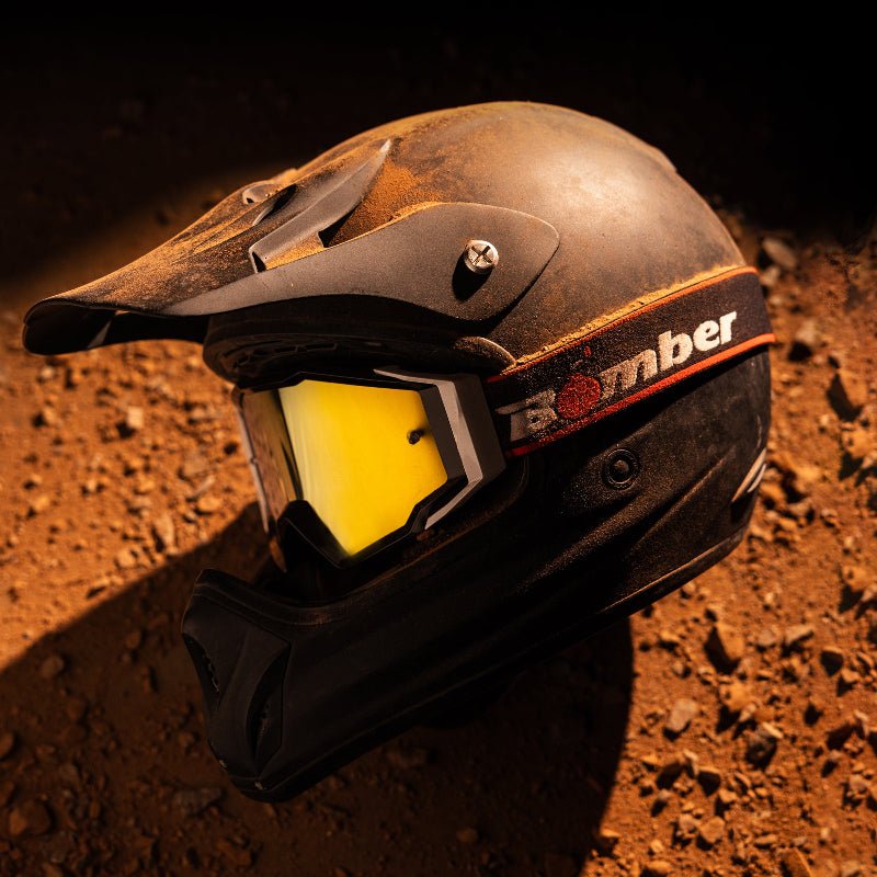 SPECTRO 151 - White with Black Strap - Safety Glasses - Bomber Eyewear - SP151WB-Red