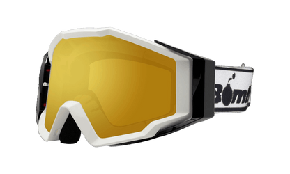SPECTRO 151 - White with White Strap - Safety Glasses - Bomber Eyewear - SP151WW-Gold