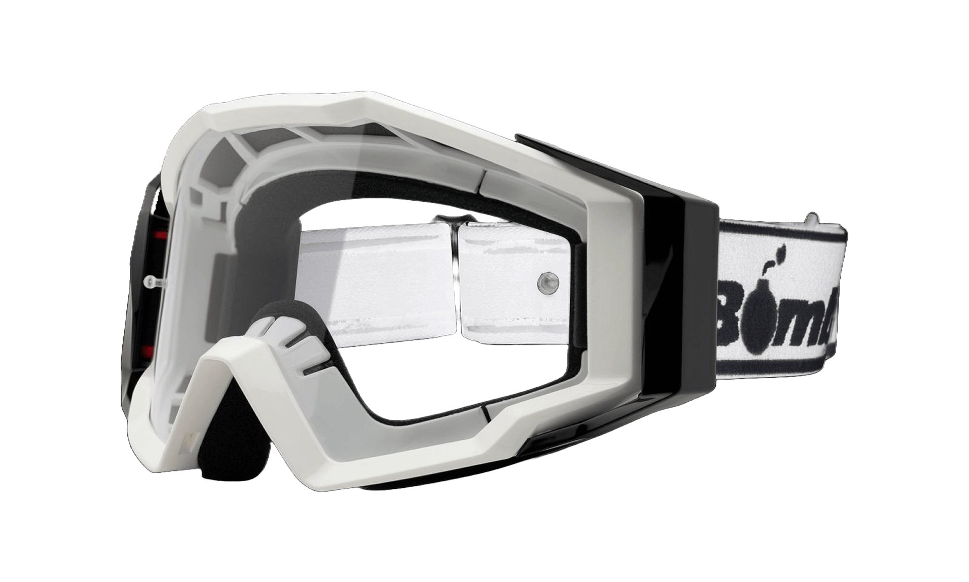 SPECTRO 151 - White with White Strap - Safety Glasses - Bomber Eyewear - SP151WW-Silver