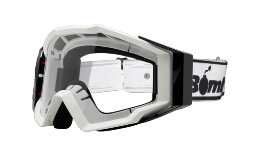 SPECTRO 151 - White with White Strap - Safety Glasses - Bomber Eyewear - SP151WW-Silver