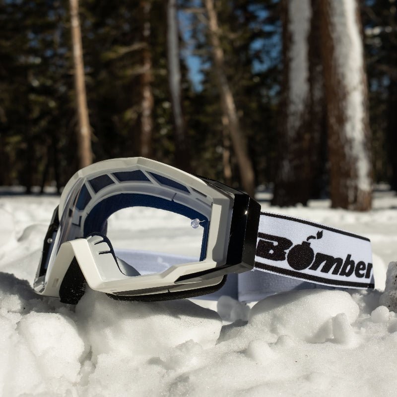 SPECTRO 151 - White with White Strap - Safety Glasses - Bomber Eyewear - SP151WW-Silver