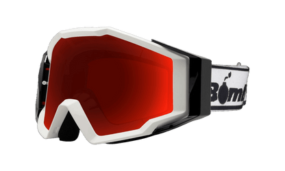 SPECTRO 151 - White with White Strap - Safety Glasses - Bomber Eyewear - SP151WW-Red