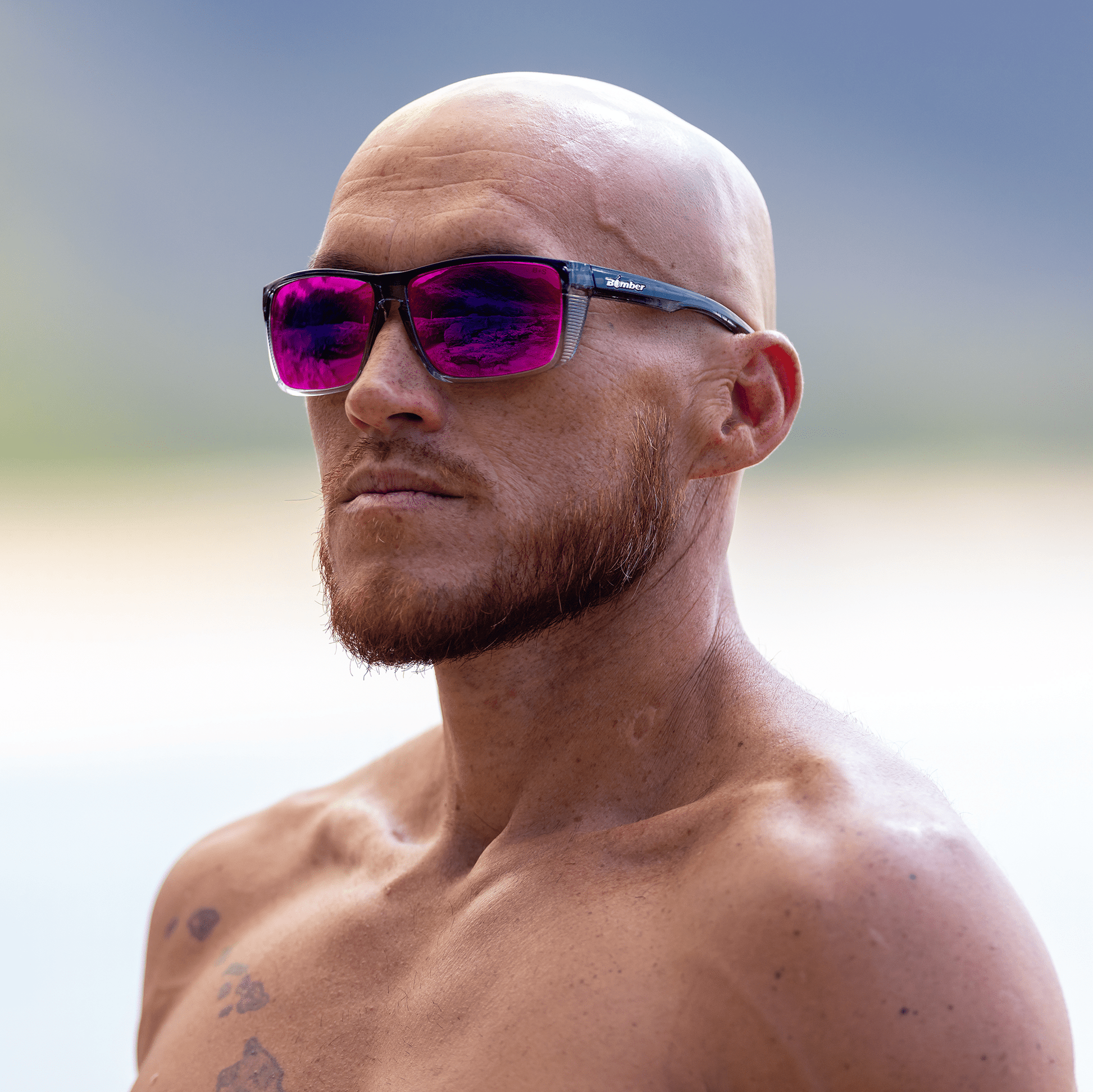 THERMO Bomb - Polarized Revo Pink Mirror Crystal - Safety Glasses - Bomber Eyewear - TH114PNK