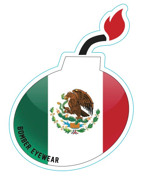 Mexico Flag Decal Sticker (2 Sizes) | Bomber Eyewear