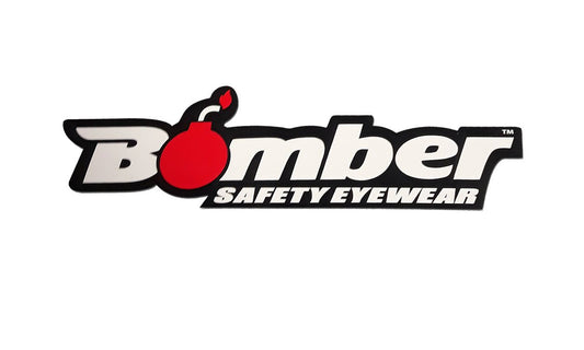 7" Red Blk Bomber Sticker_Safety - Accessories - Bomber Eyewear - 7" BOMBER STICKER_SAFETY