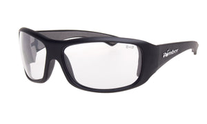 BLACK FRAME SAFETY GLASSES WITH CLEAR LENS