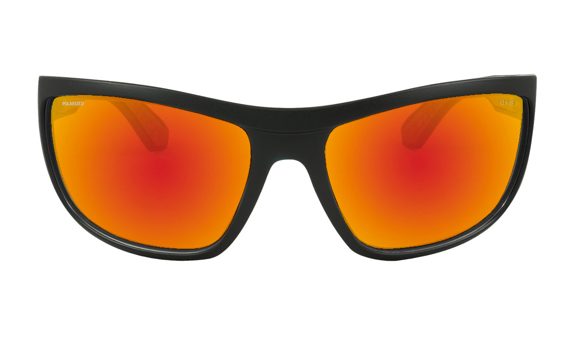 Hub Polarized Red Orange Flame Sunglasses | Bomber Eyewear