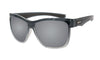 2-TONE FRAME FLOATING SUNGLASSES WITH SILVER MIRROR LENS