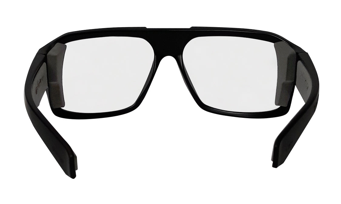 Bomber Mega Bomb Clear Lens Safety Glasses with Black Frame