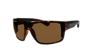 TORTOISE FRAME FLOATING SUNGLASSES WITH BROWN POLARIZED LENS