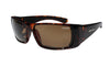 TORTOISE FRAME FLOATING SUNGLASSES WITH BROWN POLARIZED LENS