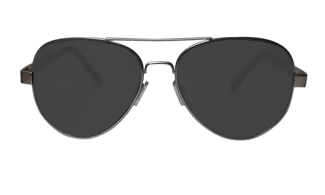 Black Polarized Aviator Sunglasses with Smoked Lenses
