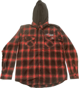 FLANNEL LONG SLEEVE HOODED SHIRT