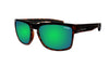 TORTOISE FRAME FLOATING SUNGLASSES WITH GREEN MIRROR POLARIZED LENS