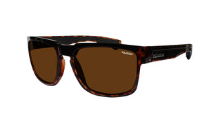 TORTOISE FRAME FLOATING SUNGLASSES WITH BROWN POLARIZED LENS