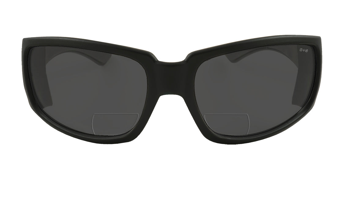 KastKing Ellijay Bifocal Polarized Sunglasses, Bi-Focal x1.5 x2.0 x2.5  Magnifications, Wrap Sport Reader Sunglasses Matte Black Frame, Smoke Lens  Bifocal +2.00