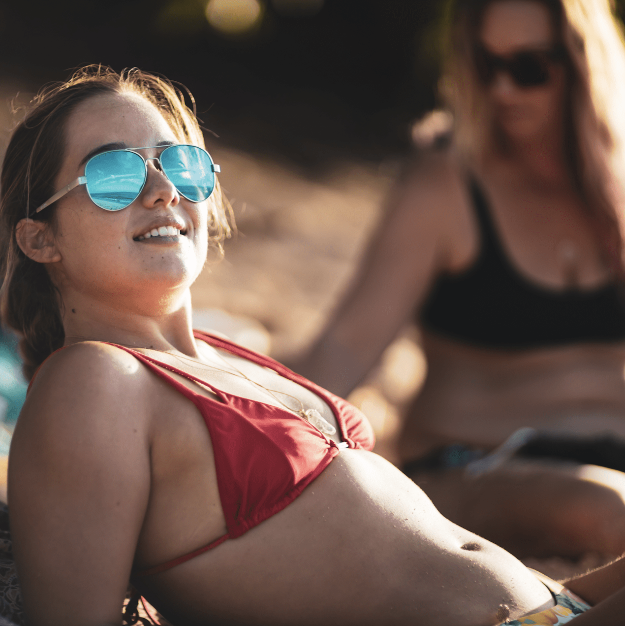 Blue Mirrored Aviator Sunglasses with Polarized Lenses
