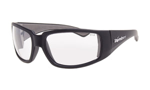 BLACK FRAME SAFETY GLASSES WITH CLEAR LENS