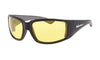 BLACK FRAME SAFETY GLASSES WITH YELLOW LENS