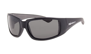 BLACK FRAME SAFETY GLASSES WITH SMOKE LENS