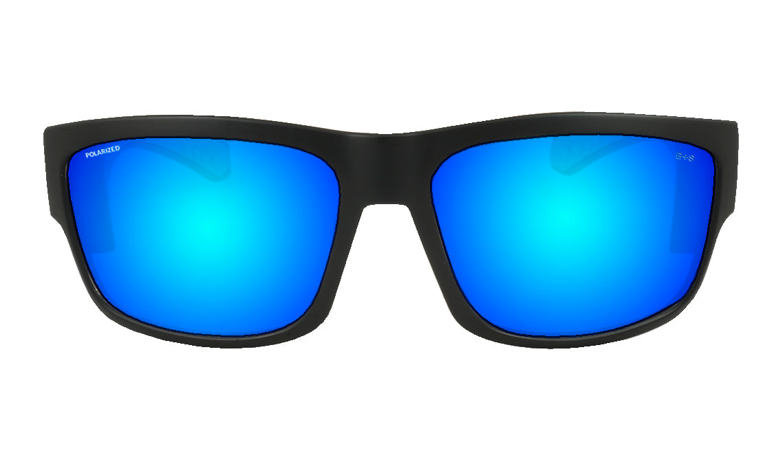 Bomber Eyewear - TR111-ICE - Tiger Bomb Matte Black/ Ice Blue Polarized