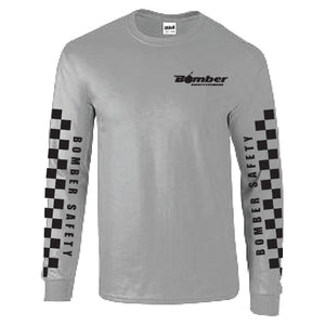 T-SHIRT GRAY CHECKER LONG SLEEVE