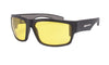 BLACK FRAME SAFETY GLASSES WITH YELLOW LENS