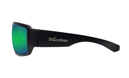 BOOGIE Safety - Polarized Green Mirror Black - Safety Glasses - Bomber Eyewear - BG111GM