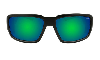 BOOGIE Safety - Polarized Green Mirror Black - Safety Glasses - Bomber Eyewear - BG111GM