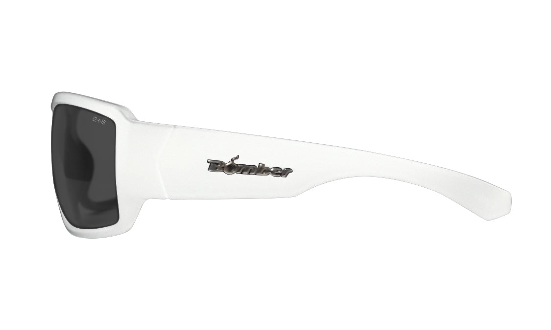 BOOGIE Safety - Polarized Smoke White Mana Series - Safety Glasses - Bomber Eyewear - BG115M