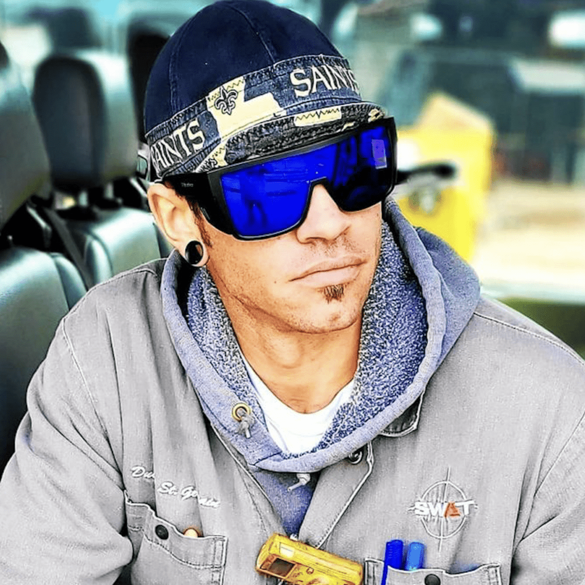 BUZZ Bomb Safety - Blue Mirror - Safety Glasses - Bomber Eyewear - BZ103BM